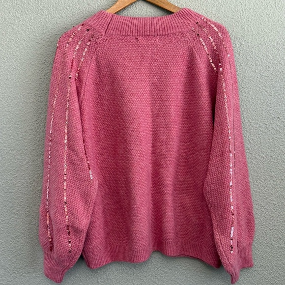 Avara Pink Sequin Knit Sweater Various‎ Sizes NWOT - Picture 4 of 6